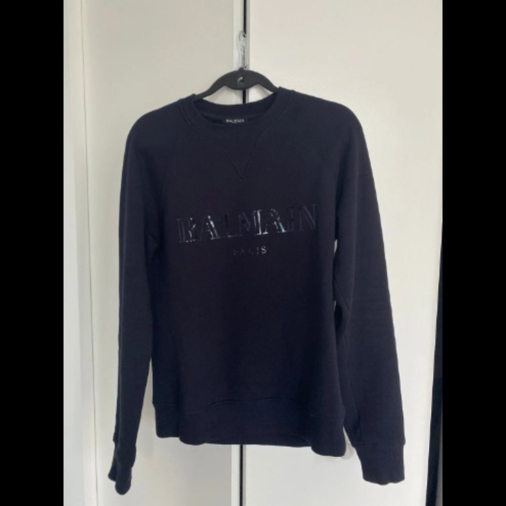 Balmain Holographic Logo Sweater Crewneck